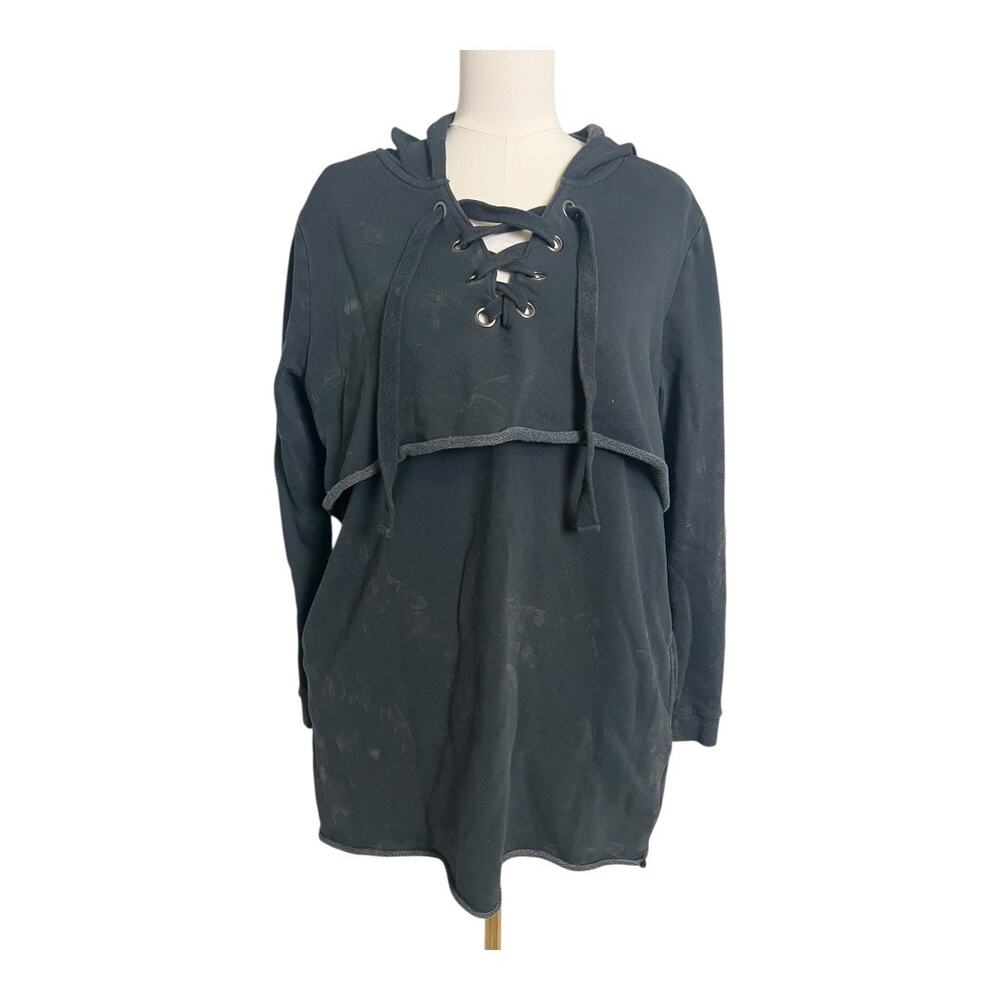 New Dear John Factory Distressed Hoodie sweatshirt Grunge NWT faded XL